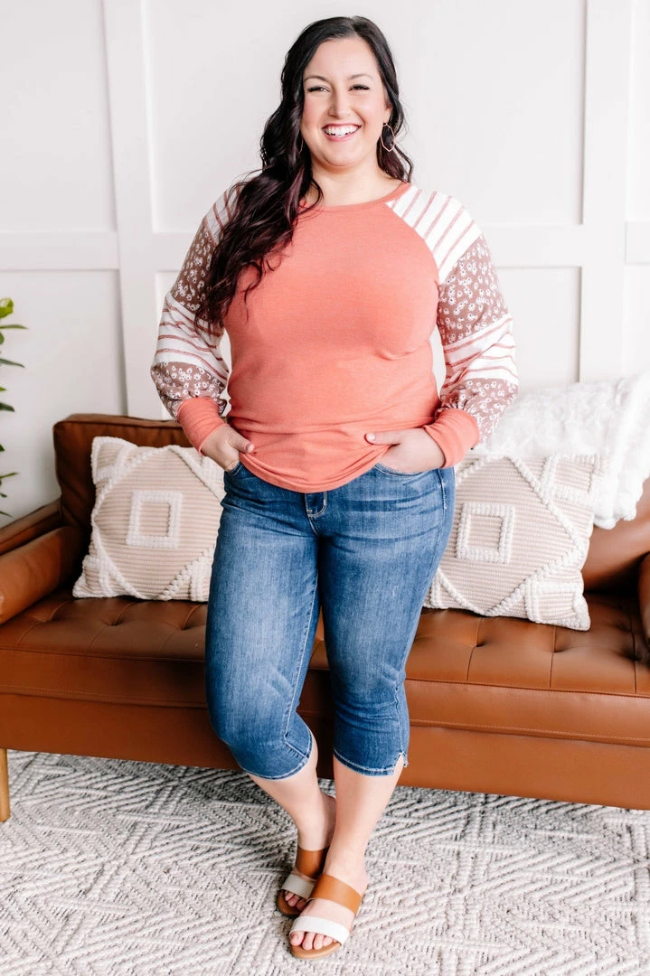 No Ship Drop Ship GHG- Shop Singles Life In Pieces Floral Color Block Raglan Top (GHG-S) 3 No Ship Drop Ship GHG- Shop Singles Life In Pieces Floral Color Block Raglan Top (GHG-S)