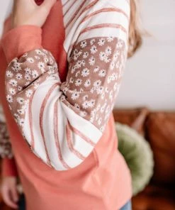 No Ship Drop Ship GHG- Shop Singles Life In Pieces Floral Color Block Raglan Top (GHG-S) 21 No Ship Drop Ship GHG- Shop Singles Life In Pieces Floral Color Block Raglan Top (GHG-S)