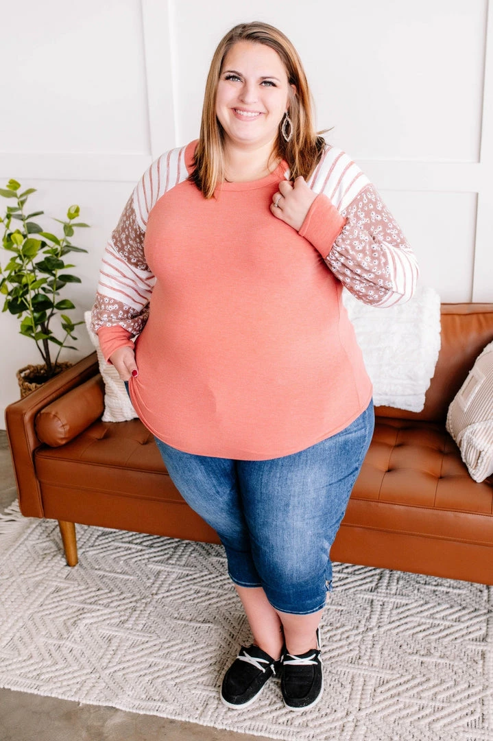 No Ship Drop Ship GHG- Shop Singles Life In Pieces Floral Color Block Raglan Top (GHG-S) 10 No Ship Drop Ship GHG- Shop Singles Life In Pieces Floral Color Block Raglan Top (GHG-S)