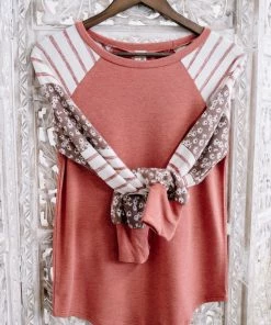 No Ship Drop Ship GHG- Shop Singles Life In Pieces Floral Color Block Raglan Top (GHG-S) 27 No Ship Drop Ship GHG- Shop Singles Life In Pieces Floral Color Block Raglan Top (GHG-S)