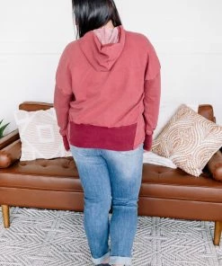 No Ship Drop Ship GHG- Shop Singles Look Who It Is Washed Hoodie In Dark Berry (GHG-S)