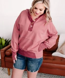 No Ship Drop Ship GHG- Shop Singles Look Who It Is Washed Hoodie In Dark Berry (GHG-S)