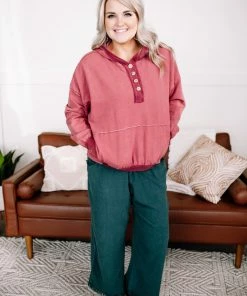 No Ship Drop Ship GHG- Shop Singles Look Who It Is Washed Hoodie In Dark Berry (GHG-S)