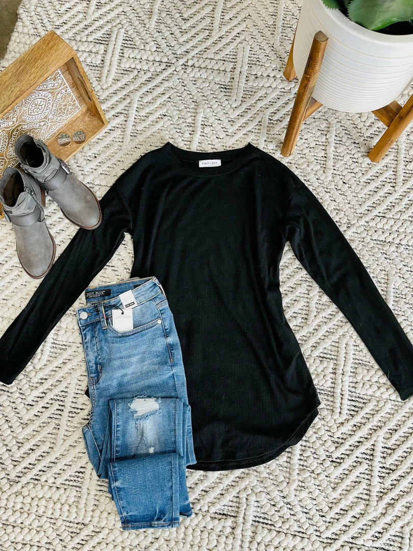 No Ship Drop Ship Never Be Basic Top In Black (GHG-S,M) 9 No Ship Drop Ship Never Be Basic Top In Black (GHG-S,M)