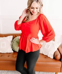 No Ship Drop Ship No Sign Of Stopping Blouse In Red Alert (GHG-S-2XL)