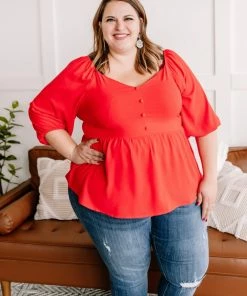 No Ship Drop Ship No Sign Of Stopping Blouse In Red Alert (GHG-S-2XL) 14 No Ship Drop Ship No Sign Of Stopping Blouse In Red Alert (GHG-S-2XL)