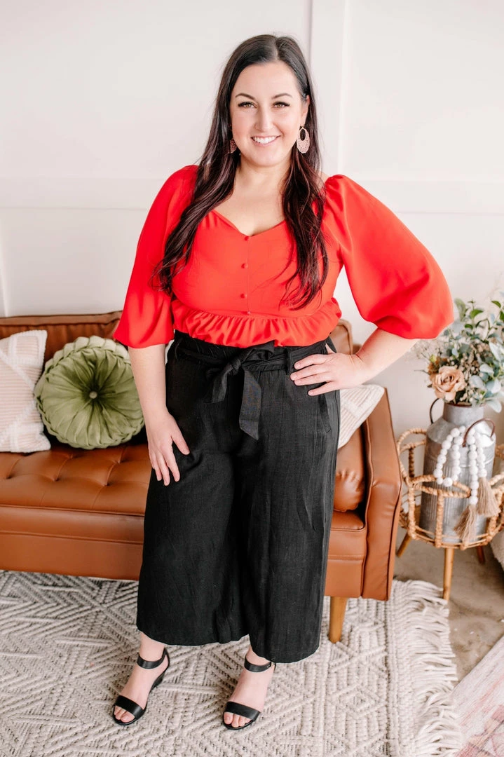 No Ship Drop Ship No Sign Of Stopping Blouse In Red Alert (GHG-S-2XL) 5 No Ship Drop Ship No Sign Of Stopping Blouse In Red Alert (GHG-S-2XL)