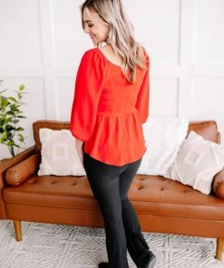 No Ship Drop Ship No Sign Of Stopping Blouse In Red Alert (GHG-S-2XL) 20 No Ship Drop Ship No Sign Of Stopping Blouse In Red Alert (GHG-S-2XL)