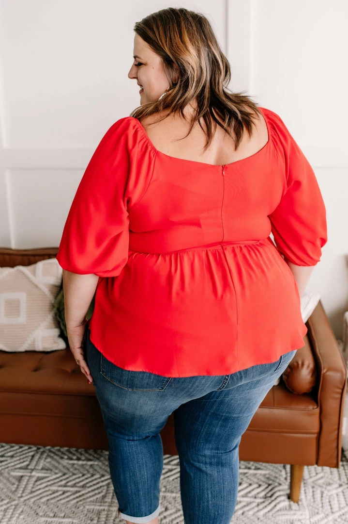 No Ship Drop Ship No Sign Of Stopping Blouse In Red Alert (GHG-S-2XL) 8 No Ship Drop Ship No Sign Of Stopping Blouse In Red Alert (GHG-S-2XL)