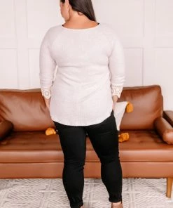 No Ship Drop Ship Off The Hook Oatmeal Waffle Knit Top (GHG-S) 19 No Ship Drop Ship Off The Hook Oatmeal Waffle Knit Top (GHG-S)