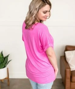 No Ship Drop Ship Tops Pocketful Of Basics In Pink