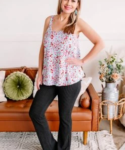 No Ship Drop Ship Poppy Me Floral Sleeveless Top (GHG-S-X) 17 No Ship Drop Ship Poppy Me Floral Sleeveless Top (GHG-S-X)