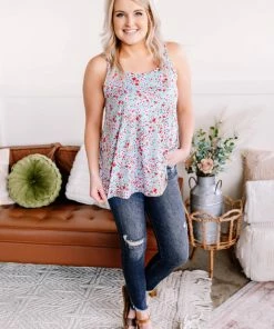 No Ship Drop Ship Poppy Me Floral Sleeveless Top (GHG-S-X) 18 No Ship Drop Ship Poppy Me Floral Sleeveless Top (GHG-S-X)