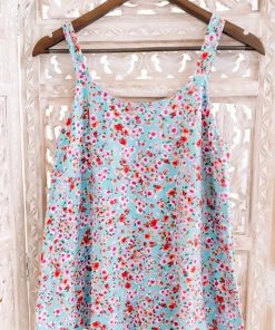 No Ship Drop Ship Poppy Me Floral Sleeveless Top (GHG-S-X) 26 No Ship Drop Ship Poppy Me Floral Sleeveless Top (GHG-S-X)