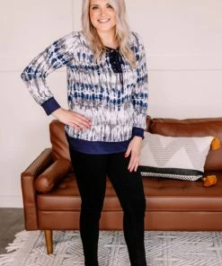 No Ship Drop Ship Ripple Effect Lace Up Top (GHG-S)