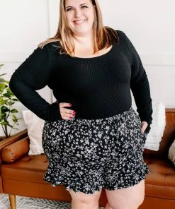 No Ship Drop Ship GHG- Shop Singles Rock Your Bodysuit In Black Ribbed Knit (GHG-S)