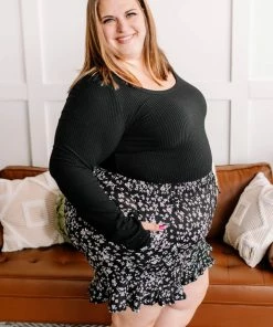 No Ship Drop Ship GHG- Shop Singles Rock Your Bodysuit In Black Ribbed Knit (GHG-S)