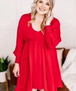 No Ship Drop Ship Ruby Red Diamond Swing Dress (GHG-S)