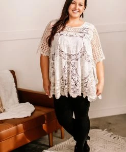 No Ship Drop Ship See You Through It Crochet Tunic Top (GHG-Onesize) GHG- Shop Singles