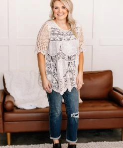 No Ship Drop Ship See You Through It Crochet Tunic Top (GHG-Onesize) GHG- Shop Singles