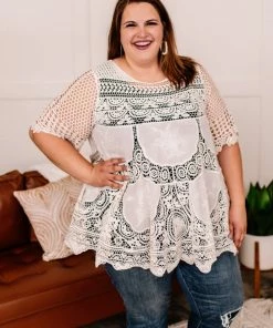 No Ship Drop Ship See You Through It Crochet Tunic Top (GHG-Onesize) GHG- Shop Singles