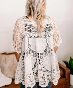 No Ship Drop Ship See You Through It Crochet Tunic Top (GHG-Onesize) GHG- Shop Singles