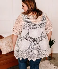 No Ship Drop Ship See You Through It Crochet Tunic Top (GHG-Onesize) GHG- Shop Singles