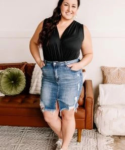 No Ship Drop Ship Skirt The Issues Denim Skirt (GHG - S,M) Trousers + Leggings + Denim