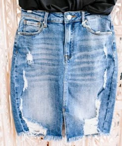 No Ship Drop Ship Skirt The Issues Denim Skirt (GHG - S,M) Trousers + Leggings + Denim