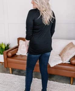 No Ship Drop Ship Slim To None Ruched Top In Pitch Black (GHG-S) 17 No Ship Drop Ship Slim To None Ruched Top In Pitch Black (GHG-S)