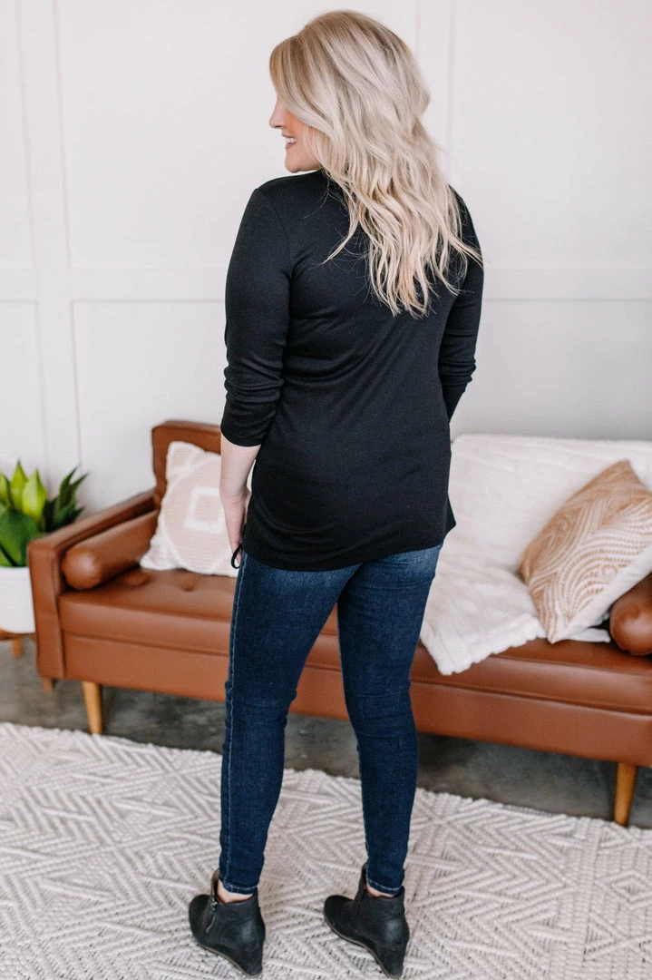 No Ship Drop Ship Slim To None Ruched Top In Pitch Black (GHG-S) 9 No Ship Drop Ship Slim To None Ruched Top In Pitch Black (GHG-S)