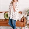 No Ship Drop Ship Something Up Your Sleeve Tiered Top In Ivory Florals (GHG-S) GHG- Shop Singles