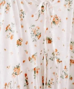 No Ship Drop Ship Something Up Your Sleeve Tiered Top In Ivory Florals (GHG-S) GHG- Shop Singles