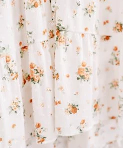 No Ship Drop Ship Something Up Your Sleeve Tiered Top In Ivory Florals (GHG-S) GHG- Shop Singles