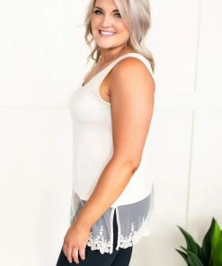 No Ship Drop Ship Spread Your Wings Sleeveless Top In Willow Cream (GHG-S)