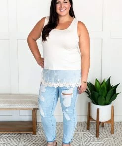 No Ship Drop Ship Spread Your Wings Sleeveless Top In Willow Cream (GHG-S)