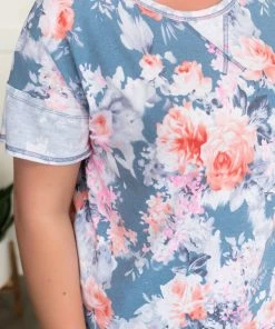 No Ship Drop Ship Springtime Promises In Denim Blue Apparel