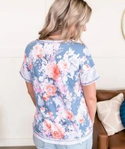 No Ship Drop Ship Springtime Promises In Denim Blue Apparel