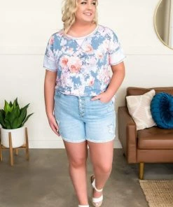 No Ship Drop Ship Springtime Promises In Denim Blue Apparel