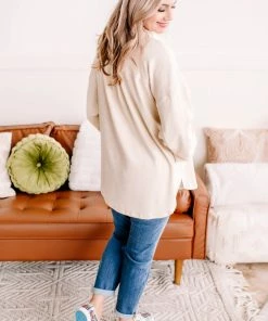 No Ship Drop Ship GHG- Shop Singles Stocking Full Of Coal Shacket In Cream (GHG-S)