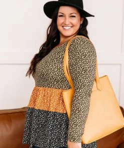 No Ship Drop Ship GHG- Shop Singles Winning Combination Tiered Top In Olive, Gold And Black (GHG-S)