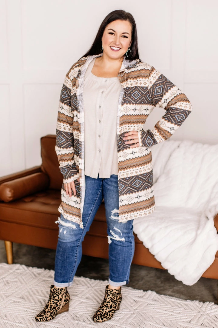 No Ship Drop Ship Tops You Zig, I Zag Hooded Cardigan In Fall Neutrals (GHG-S) 5 No Ship Drop Ship Tops You Zig, I Zag Hooded Cardigan In Fall Neutrals (GHG-S)