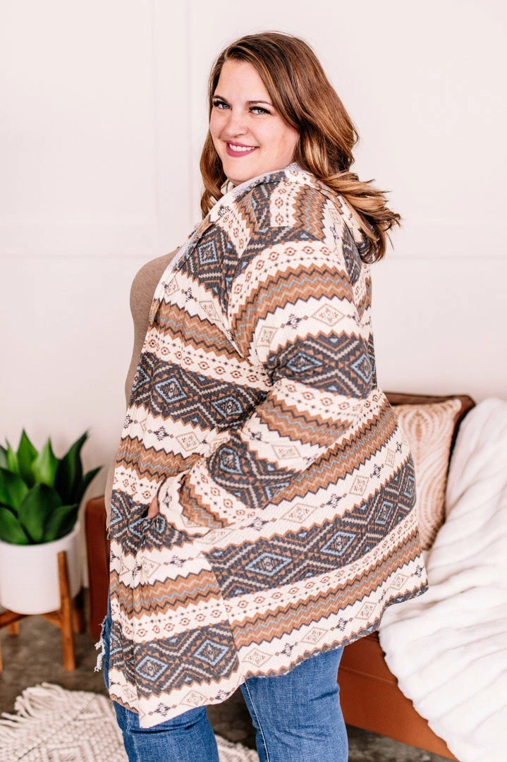 No Ship Drop Ship Tops You Zig, I Zag Hooded Cardigan In Fall Neutrals (GHG-S) 7 No Ship Drop Ship Tops You Zig, I Zag Hooded Cardigan In Fall Neutrals (GHG-S)