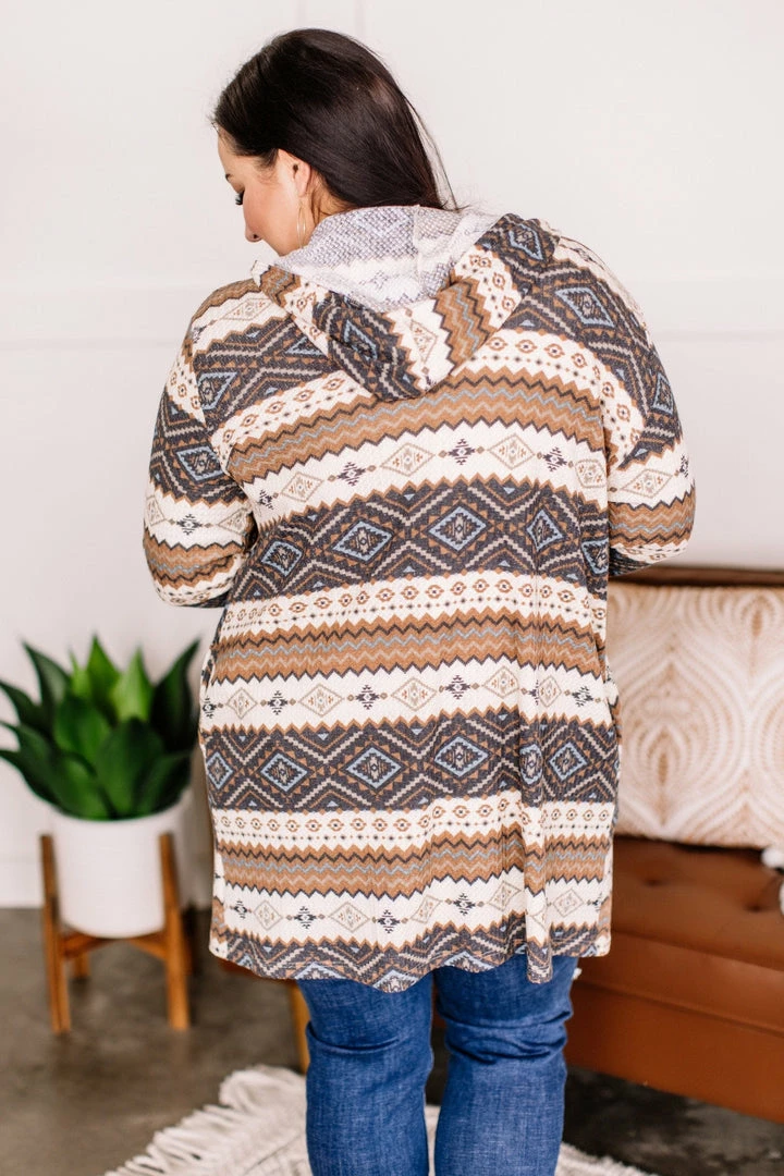 No Ship Drop Ship Tops You Zig, I Zag Hooded Cardigan In Fall Neutrals (GHG-S) 8 No Ship Drop Ship Tops You Zig, I Zag Hooded Cardigan In Fall Neutrals (GHG-S)