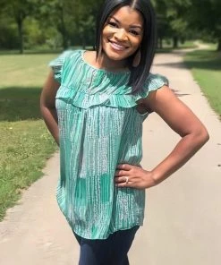 Boutique Simplified Open Pastures Shirred Woven Top 17 Boutique Simplified Open Pastures Shirred Woven Top