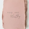 Paper Baristas Lifestyle + Home "You Are Worthy" Encouragement Love Friend Greeting Card