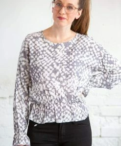 Paper Crane Tops Chaivo Animal Dot Woven Top (GHG-S)