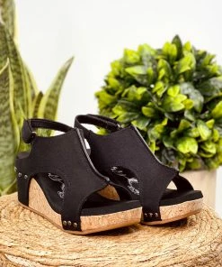 Very G Paulie Wedge In Black Apparel