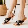 Matisse Pebble Sandal In Black Croc Shoes