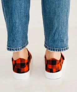 VERY G Jewelry + Handbags + Accessories Gypsy Jazz Plaid Along Sneaker In Red